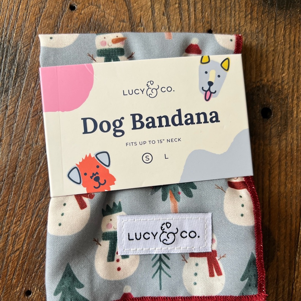 NWT - Lucy & Co Dog Bandana - S - Holiday
